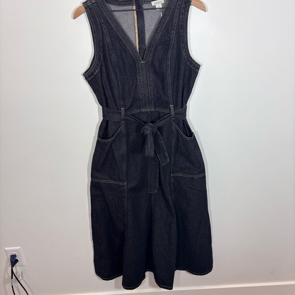Sundance Poppy Denim Dress in Washed Black NEW Size 12 - Picture 3 of 14